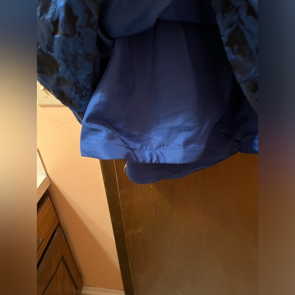 Sherri Hill 53070 Halter Neck Brocade Dress in Blue - Picture 6 of 11